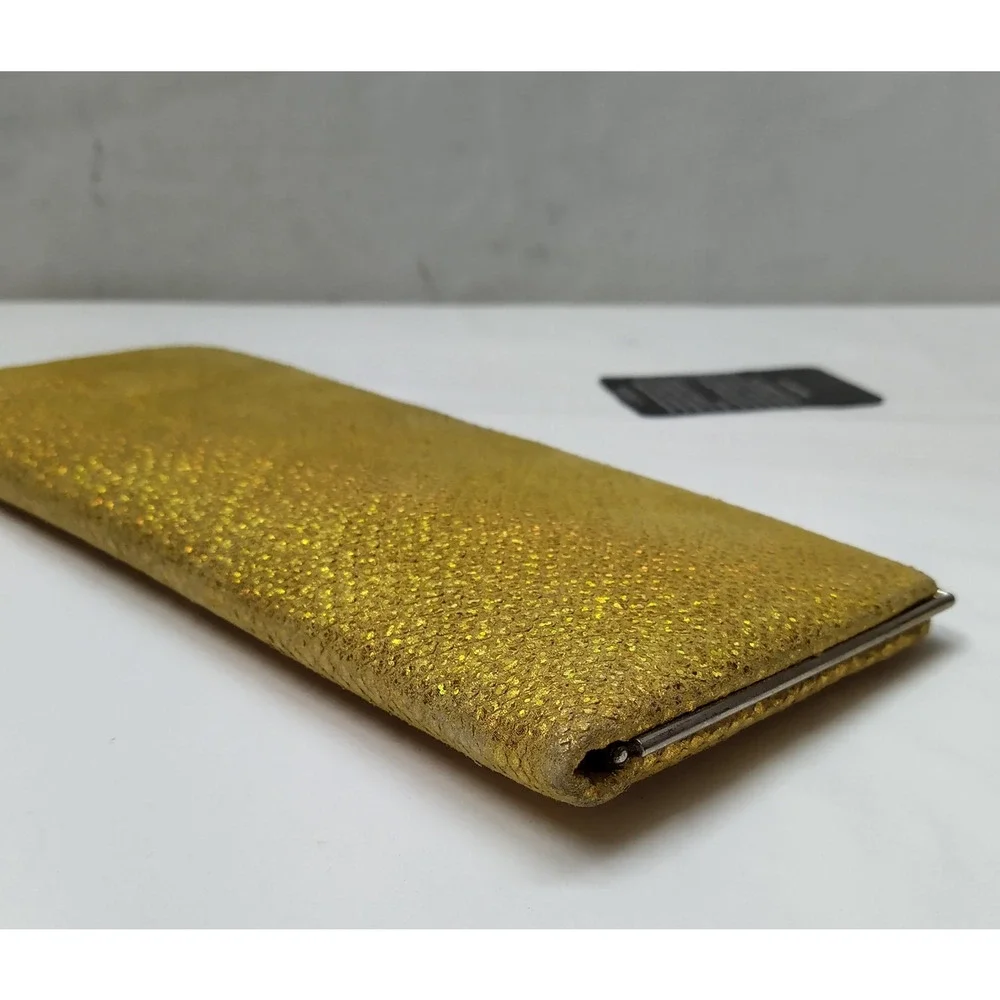 LODIS Yellow Leather Kisslock Framed Long Wallet
